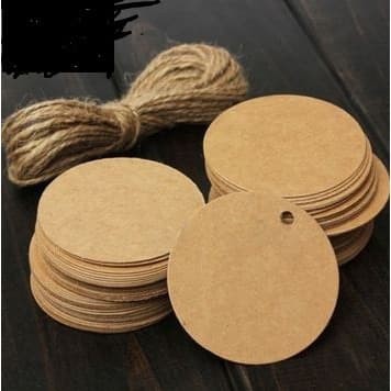 Paper Hang Tags - Round Shape Blank Tag Kraft (10 pcs)