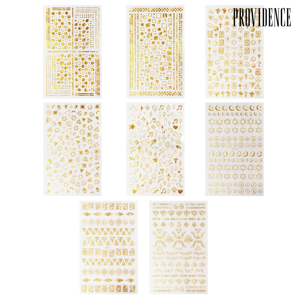 Providence Simple Geometric Pattern Women Beauty Nail Art Sticker DIY Decals Manicure Decor