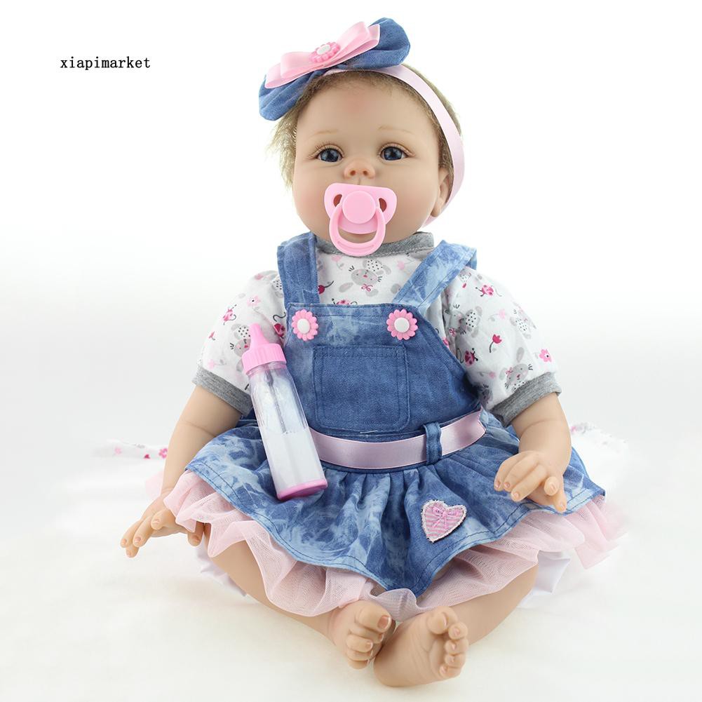 Mainan Boneka  Bayi  Perempuan Reborn Handmade Bahan Silikon 