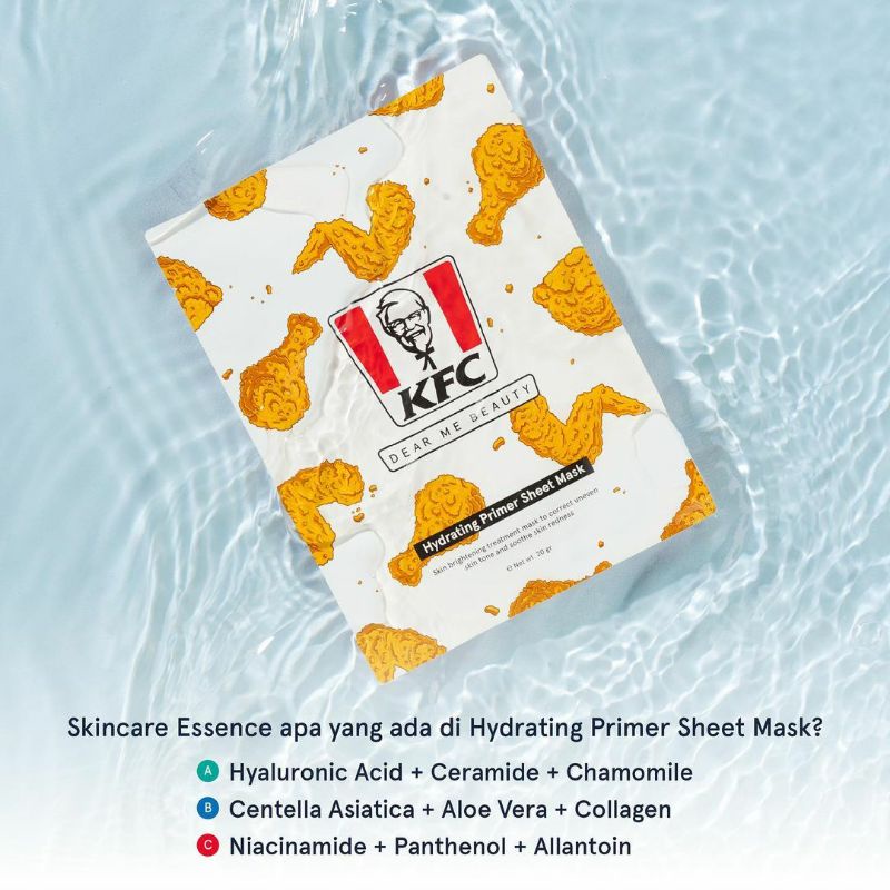 DEAR ME BEAUTY KFC SHEETMASK 20GR/ SHEETMASK KFC/ DEAR ME BEAUTY