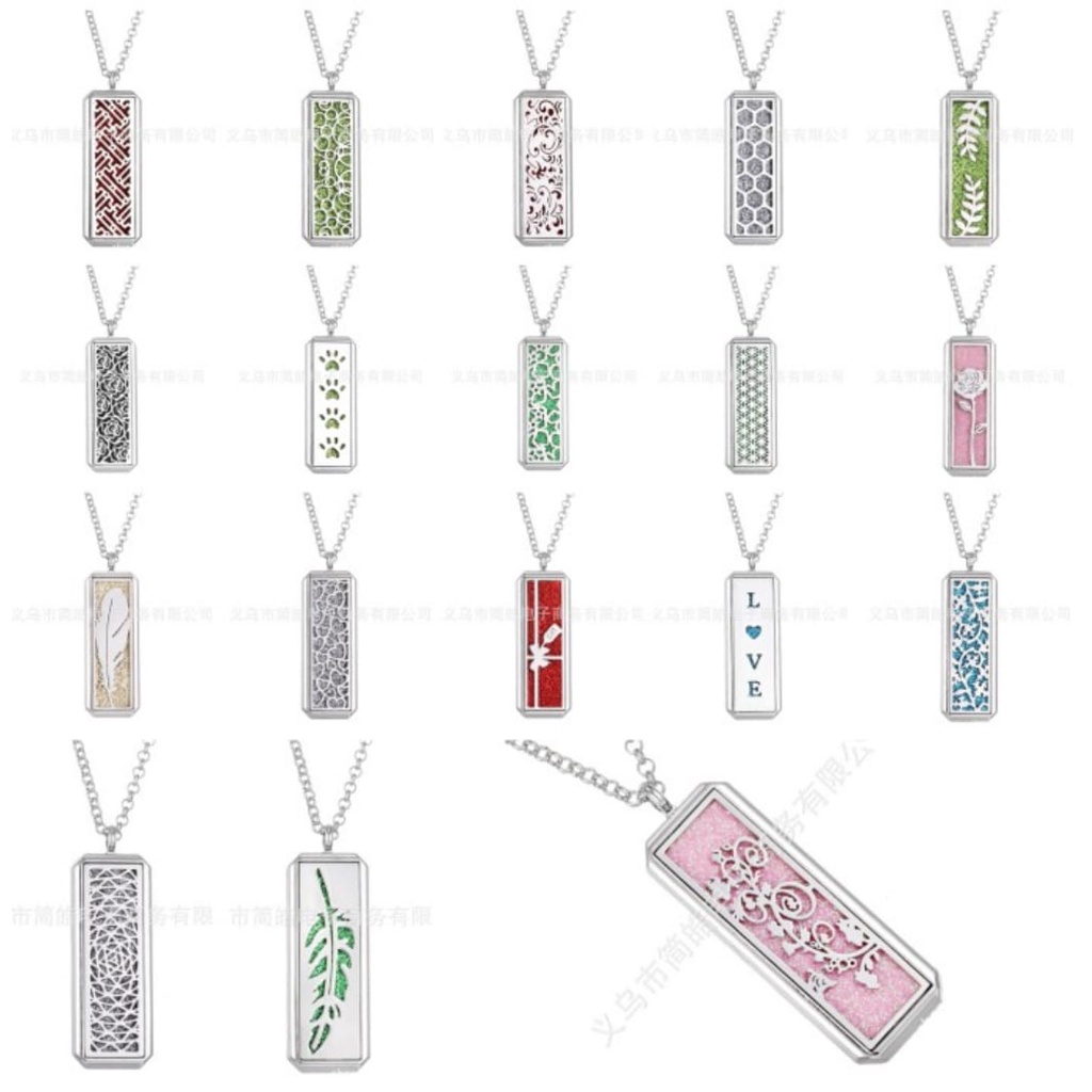 Kalung Aromaterapi diffuser bentuk kotak - necklace diffuser essential oil