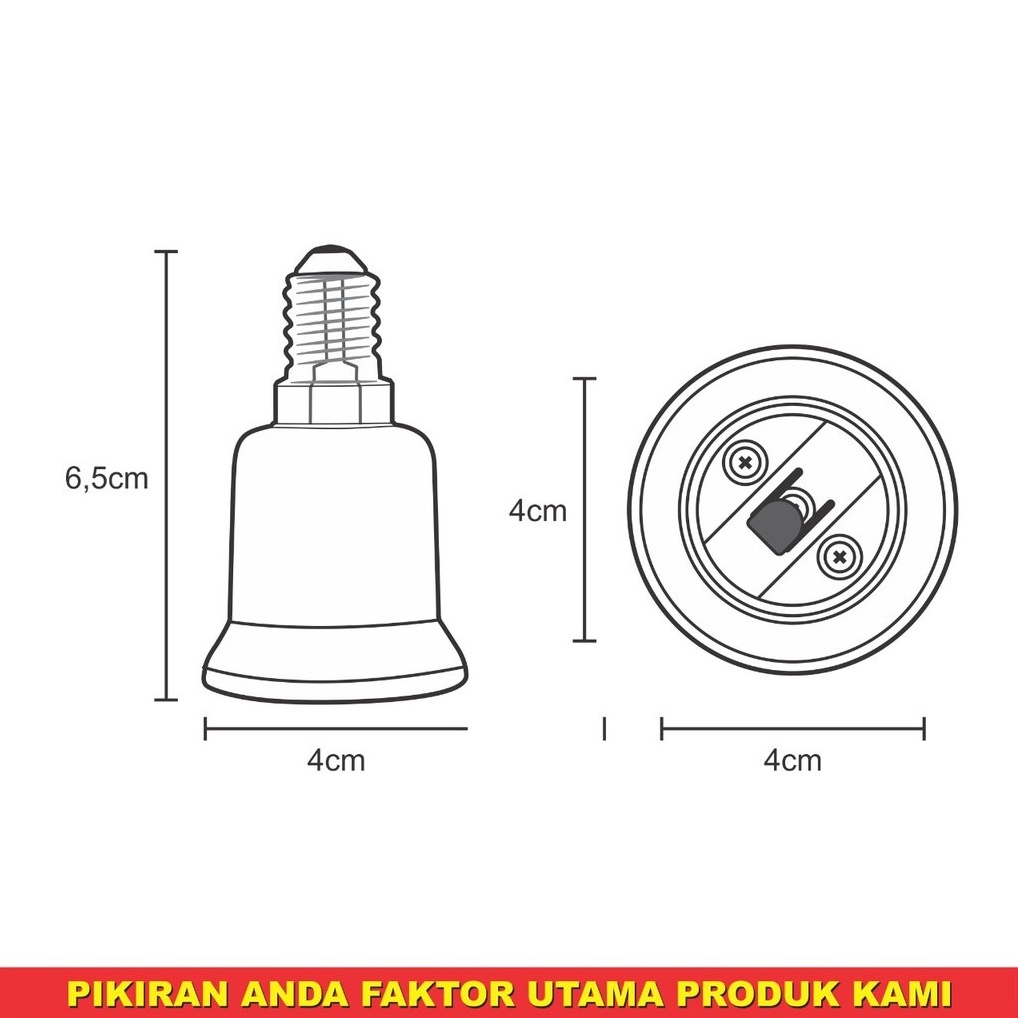 Converter Lampu Fitting E14 ke Fitting E27 Fiting Over E 14 ke E 27