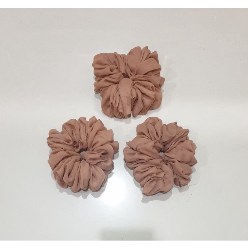 SCRUNCHIE INNER CEPOL CIPUT COKLAT SUSU JUMBO