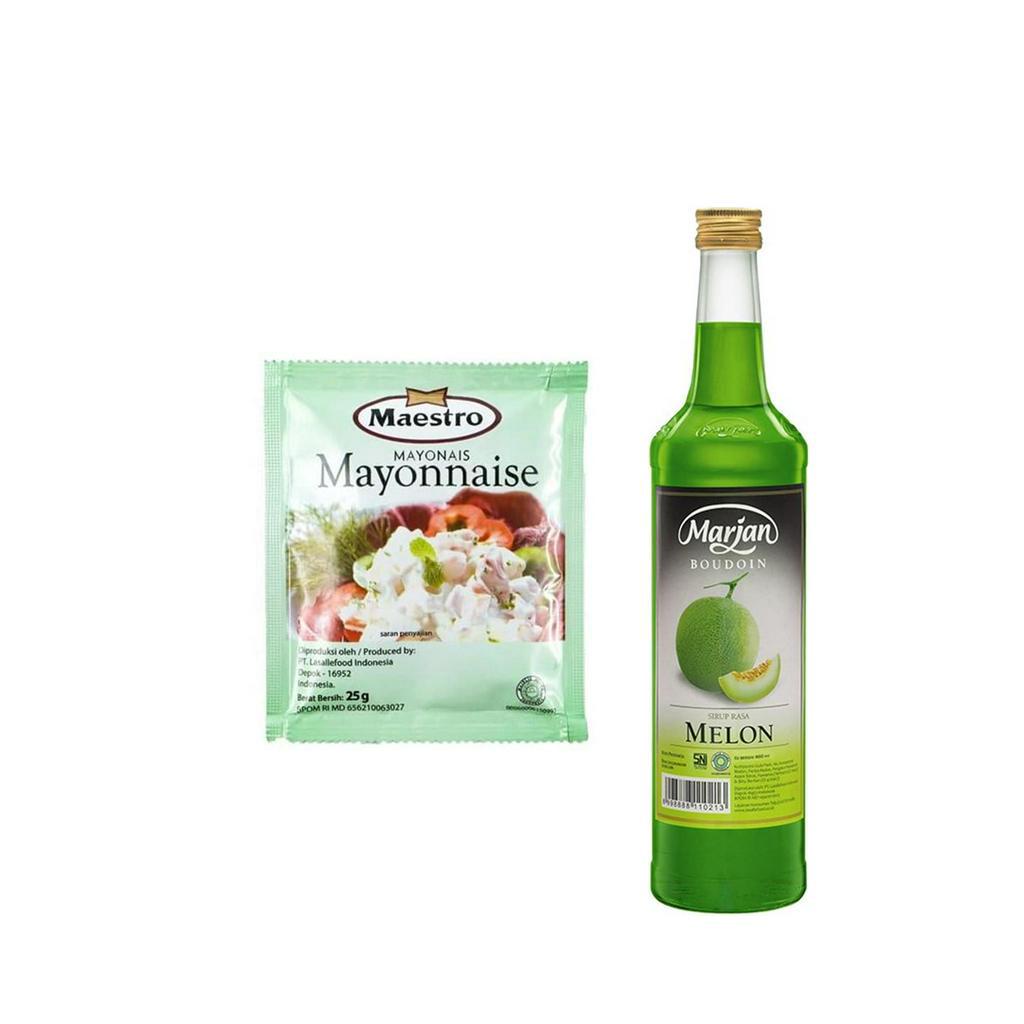 

Maestro Mayonnaise Sachet 25 gr + Marjan Boudoin Syrup Melon 460ml
