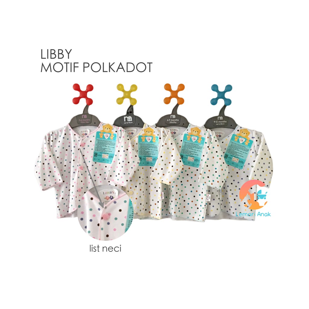 LIBBY Baju Bayi Lengan Panjang Motif 0-6 Bulan | Shopee