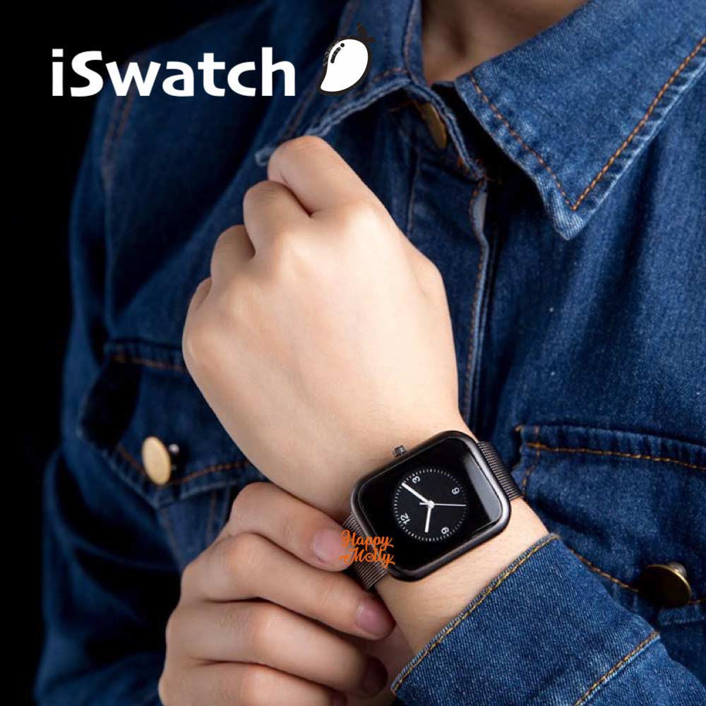 Jual iSwatch - Jam Tangan Stainless Steel - Water Resistant Analog Hitam -  Pria \u0026 Wanita Fashion Korea Indonesia|Shopee Indonesia
