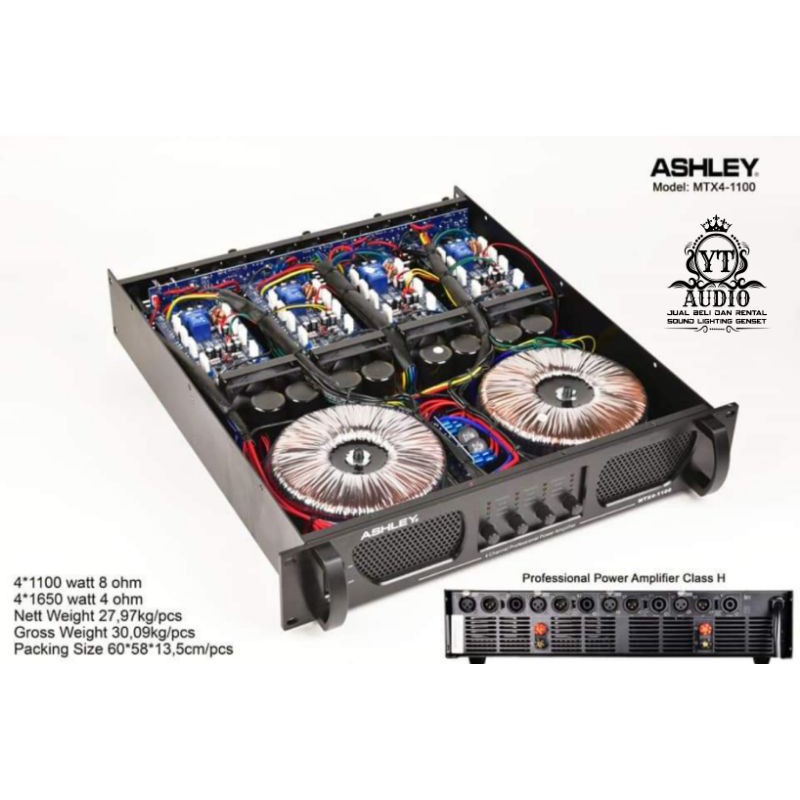 POWER ASHLEY MTX4-1100 Professional Power Amplifier 4 Channel READY STOK