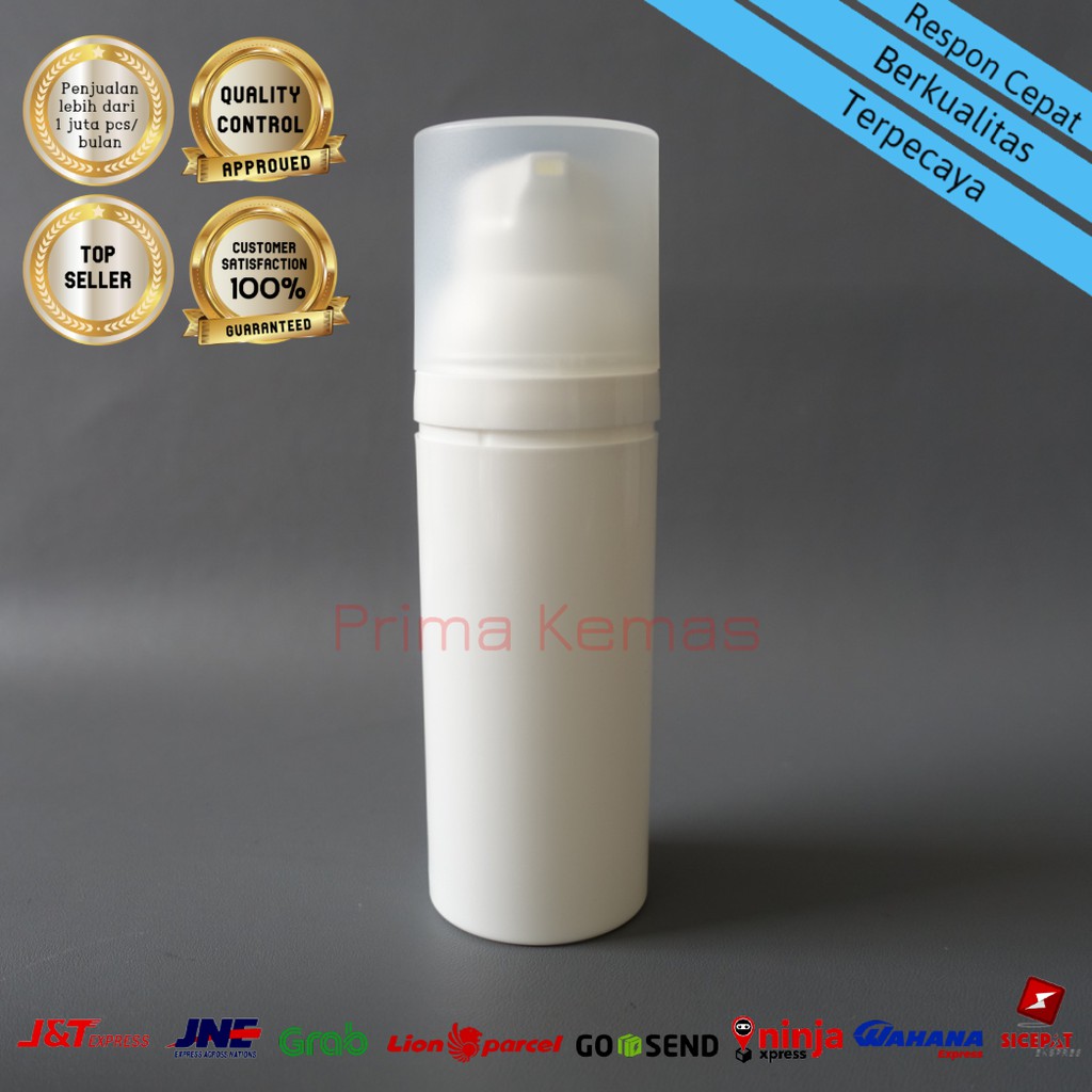 Botol Airless Pump 50 ml - botol serum - botol lotion - Airless Pump PP 50 ml White