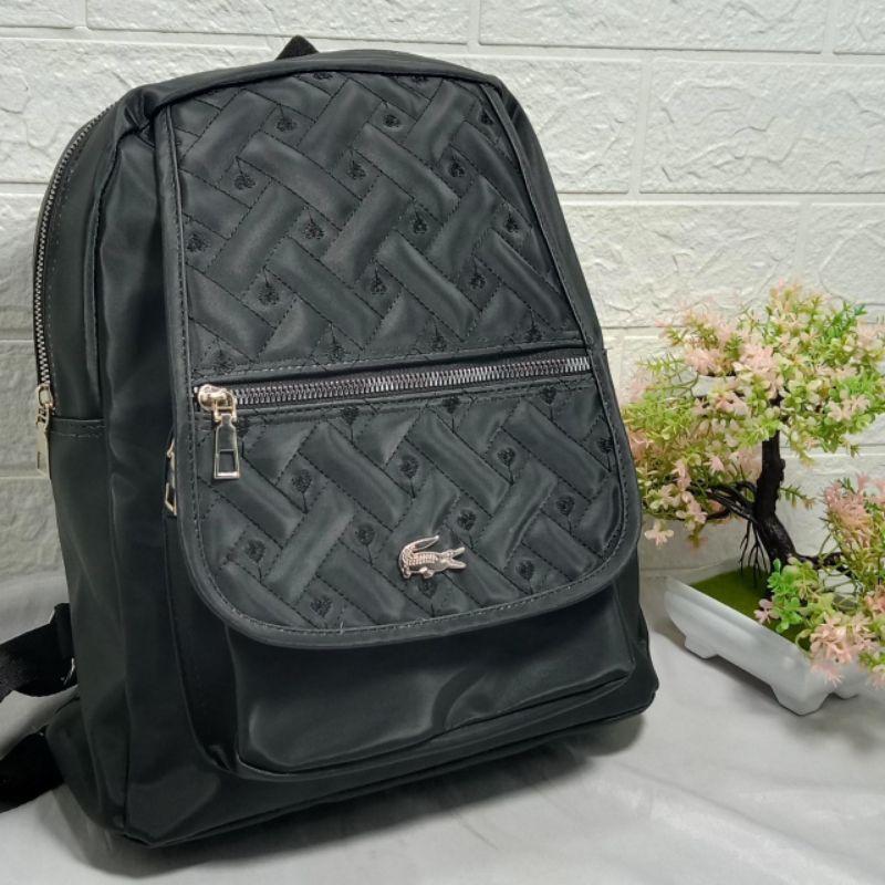 Ransel Fashion Wanita NiLon bordir-A.hitam