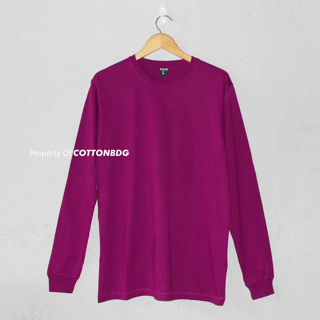 KAOS POLOS MAGENTA PRIA WANITA LENGAN PANJANG UKURAN S-XL BAHAN COTTON COMBED 30S ORGINAL