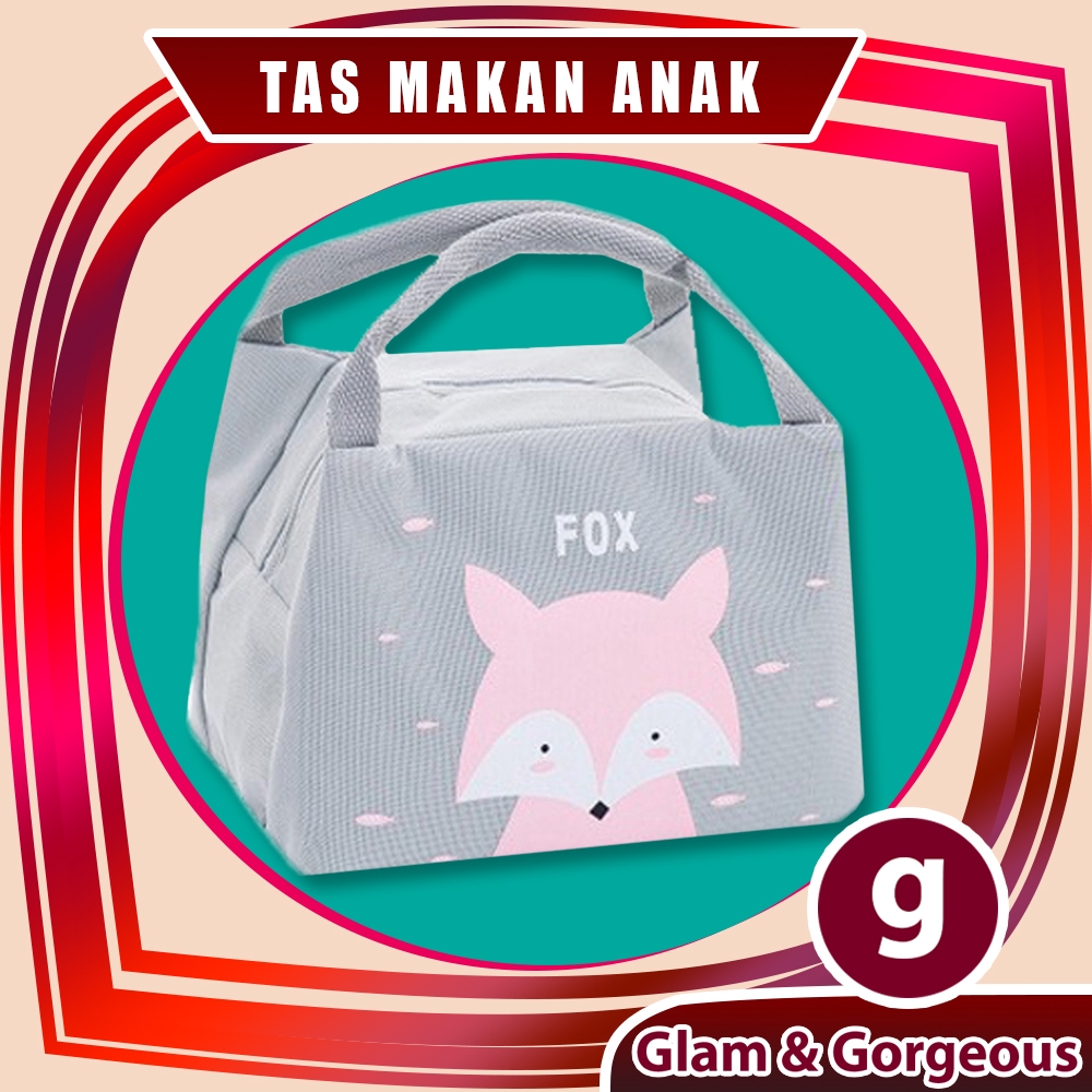 Tas Tempat Kotak Makan Bekal Lunch Box Anak Tahan Panas Motif Binatang TM015