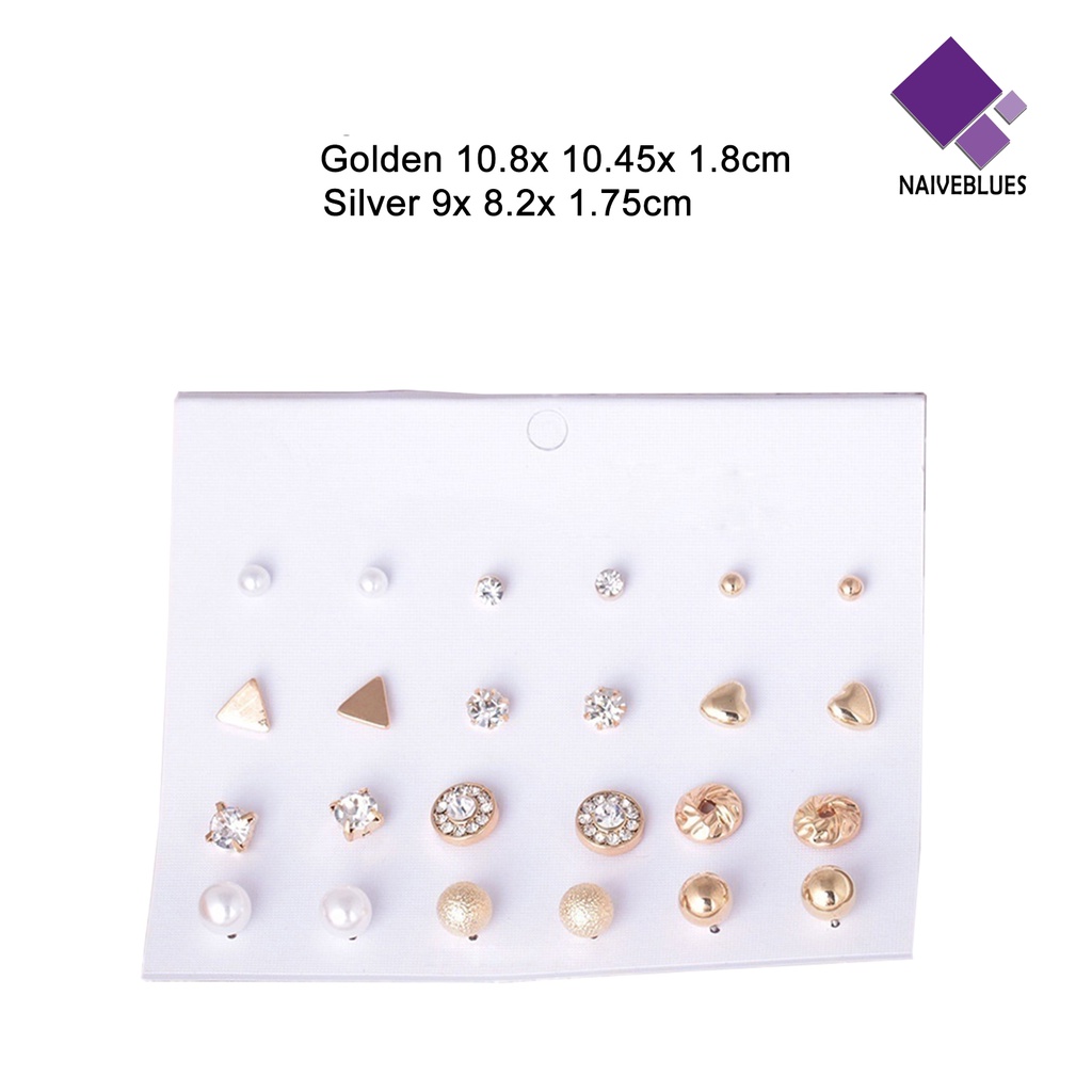 12 Pasang Anting Stud Aneka Bentuk Untuk Wanita