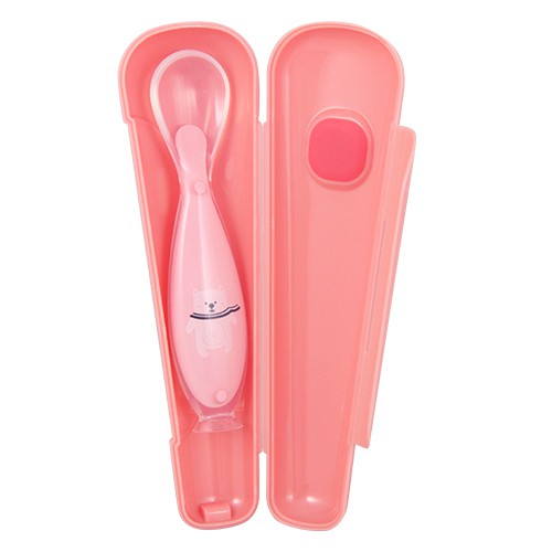 Babyqlo Sendok Makan Bayi / Silicone Baby Spoon With Case Sp8003