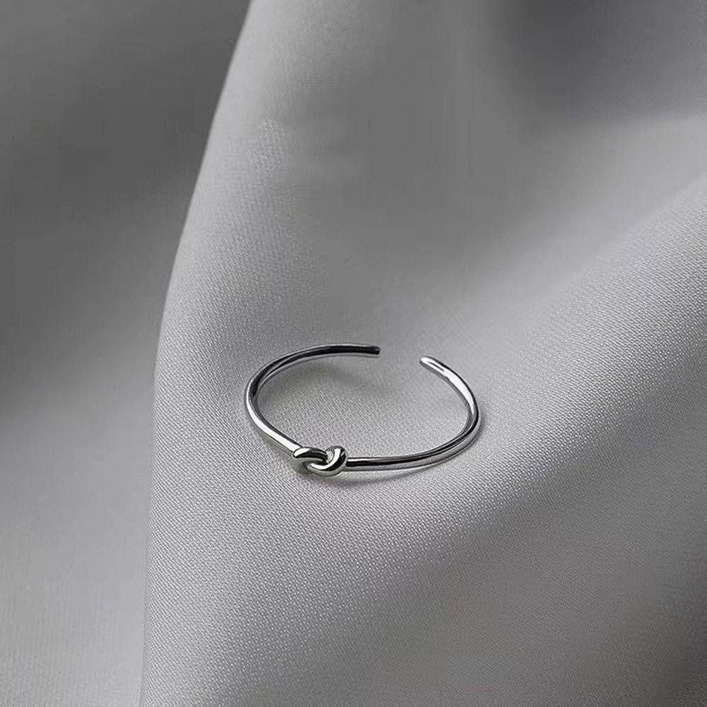 Mxbeauty Cincin Terbuka Dapat Disesuaikan Mode Pesta Minimalis Jari Telunjuk Rings Ekor Cincin Gadis Garis Diikat Rings