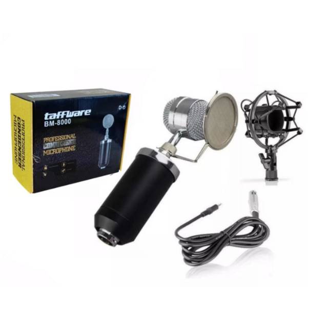 Microphone Condenser BM8000 Stand Arm Pop Filter  Rekaman Terbaik