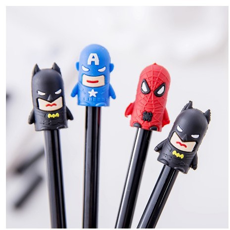 

Pena cair batman, spiderman, captain america | super heroes writing pen cute anak
