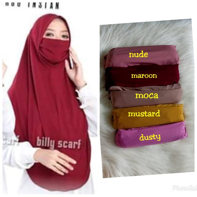 Hijab jersey niqop ori billy scraf