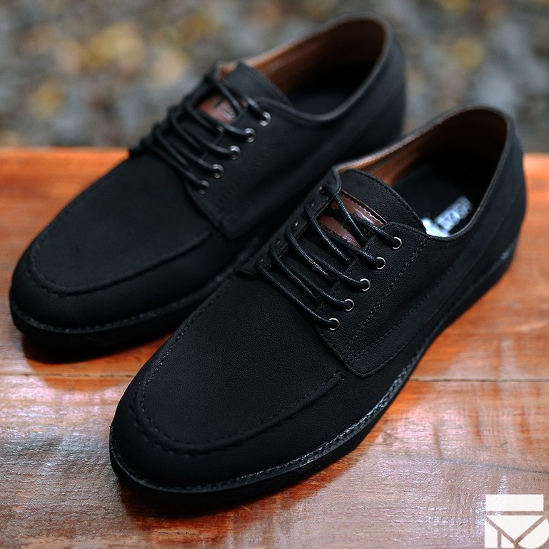 Sepatu Suede Hitam Vintage Klasik Pria/Cowok/Men/Laki Original Footwear | Hugo Black | FORIND x FSTP