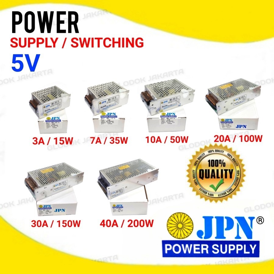 Adaptor Power Supply Switching 5V DC 20A 30A 40A LED CCTV Relay PLC