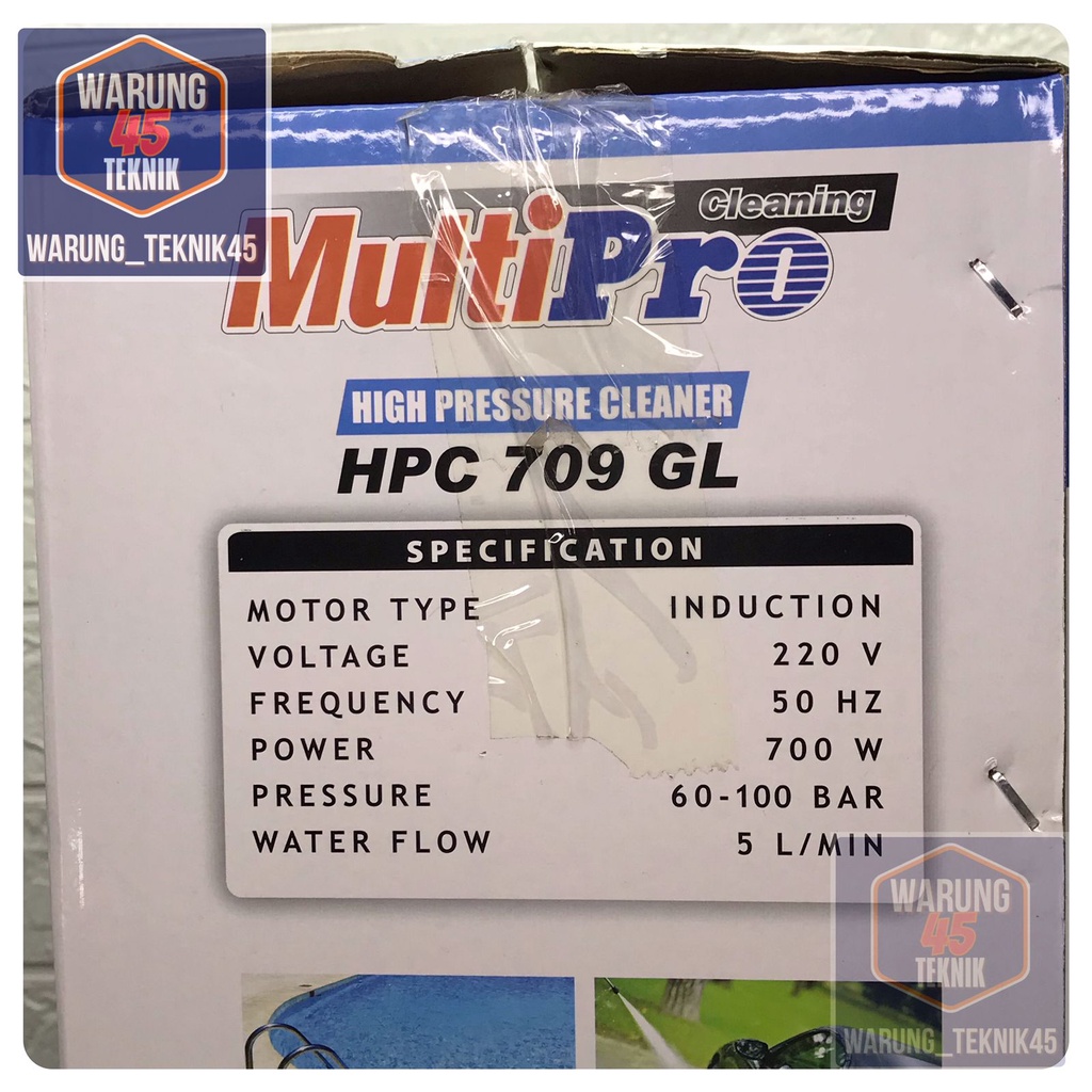 MULTIPRO HIGH PRESSURE CLEANER HPC 709 GL MULTIPRO 100 BAR