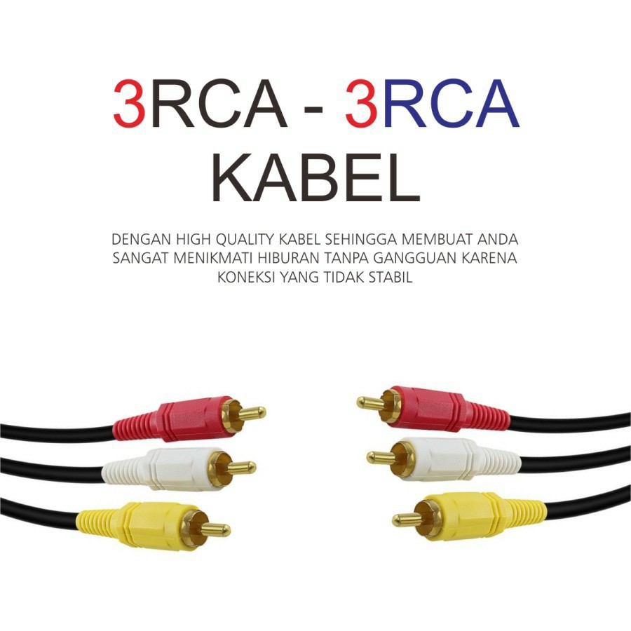 Kabel Rca to Rca 1.5m Kabel AV VIDEO 1.5m Audio 3-3 High Quality