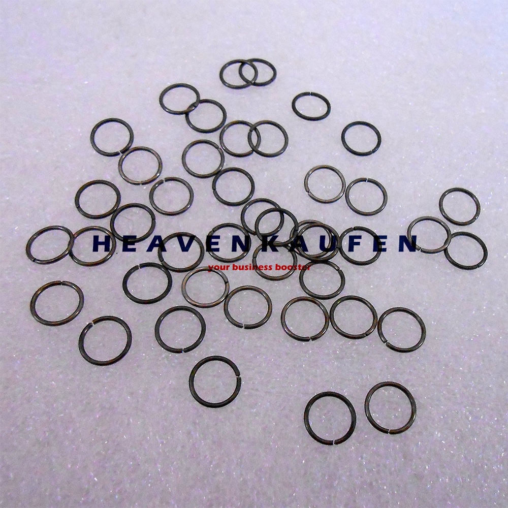 Ring Bulat Kecil Tipis Diameter Lubang 8 mm Warna Black Nikel Untuk Ring Bulat Gantungan Kunci Strap Masker Craft Dll Per Pack isi 50 Pcs