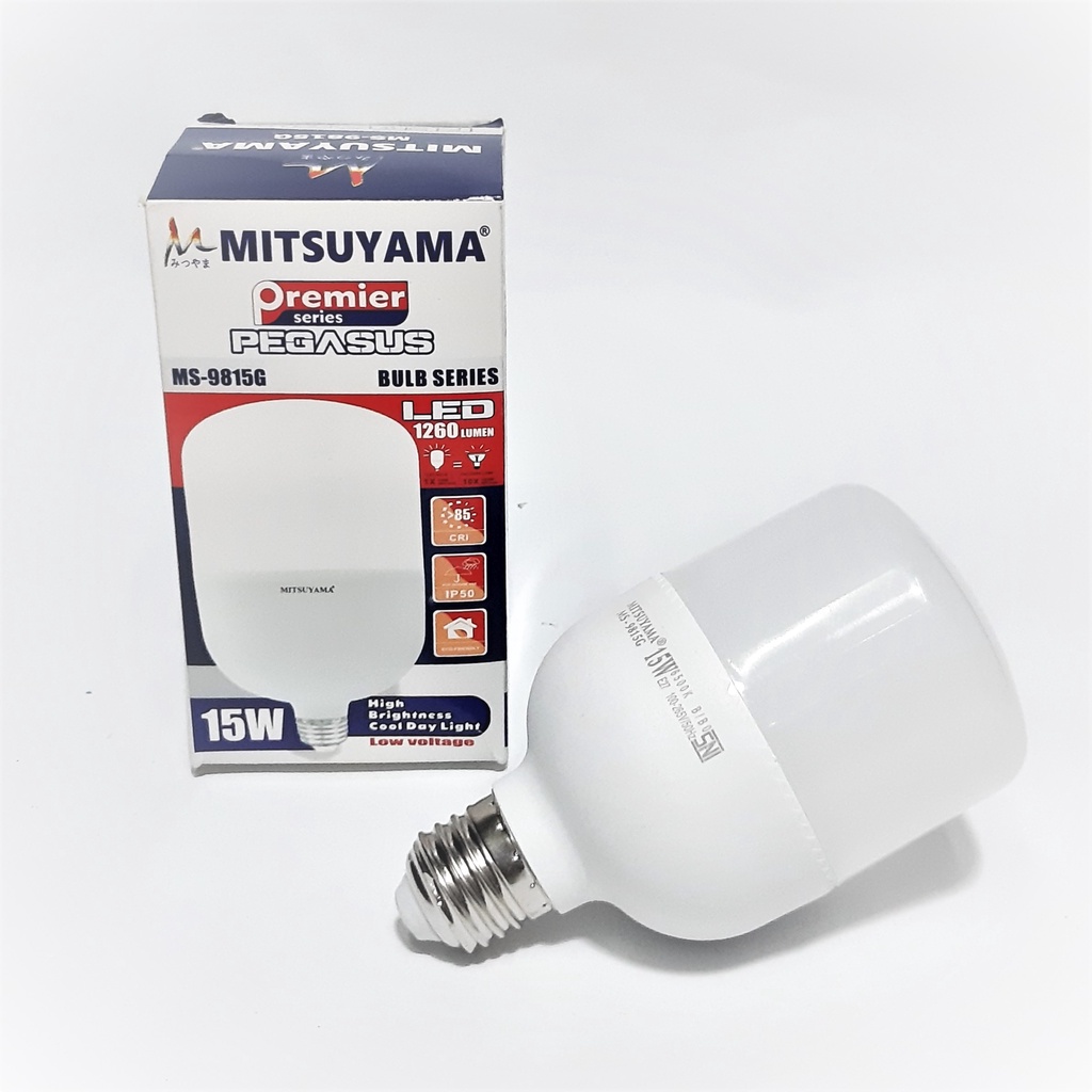 Bohlam Fitting Mitsuyama LED 15 Watt Super Terang Cahaya Putih Pegasus MS-9815G