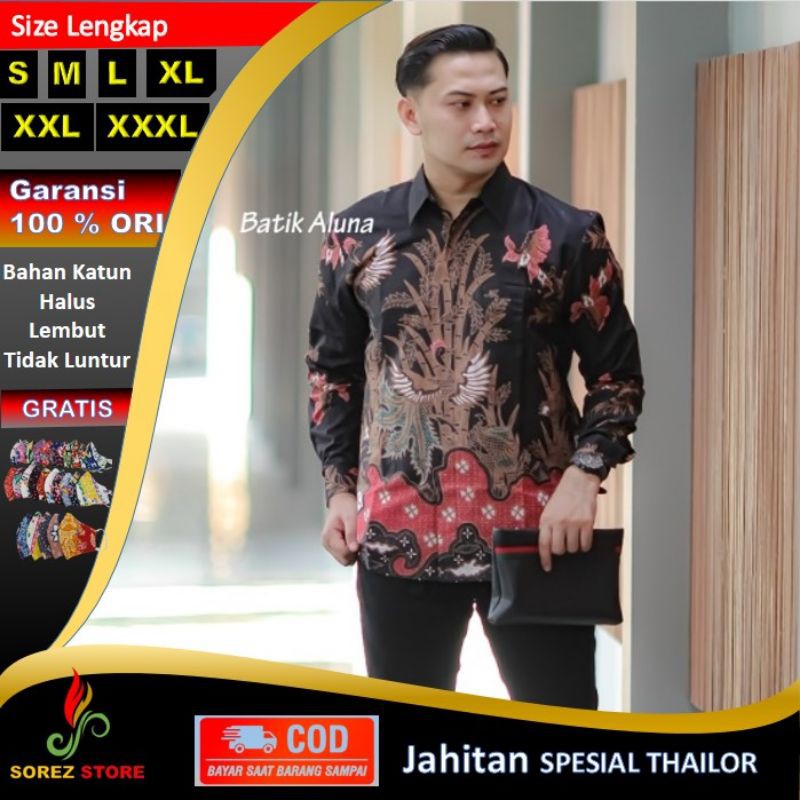 Kemeja Baju Atasan Batik Kerja Pria Lengan Panjang Kertabumi Jogja Reguler Fit Modern Terbaru P21