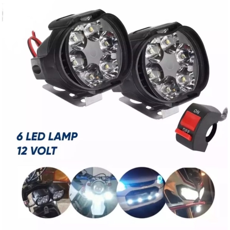 LAMPU TEMBAK SPION 6 MATA BULAT 6 WATT HARGA SEPASANG FREE SAKLAR BRECKET | LAMPU SOROT LED 6 MATA