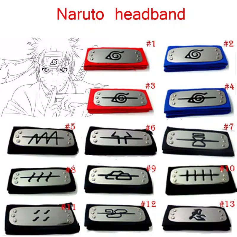 Bandana Desain Daun Akatsuki untuk Cosplay [NARUTO]