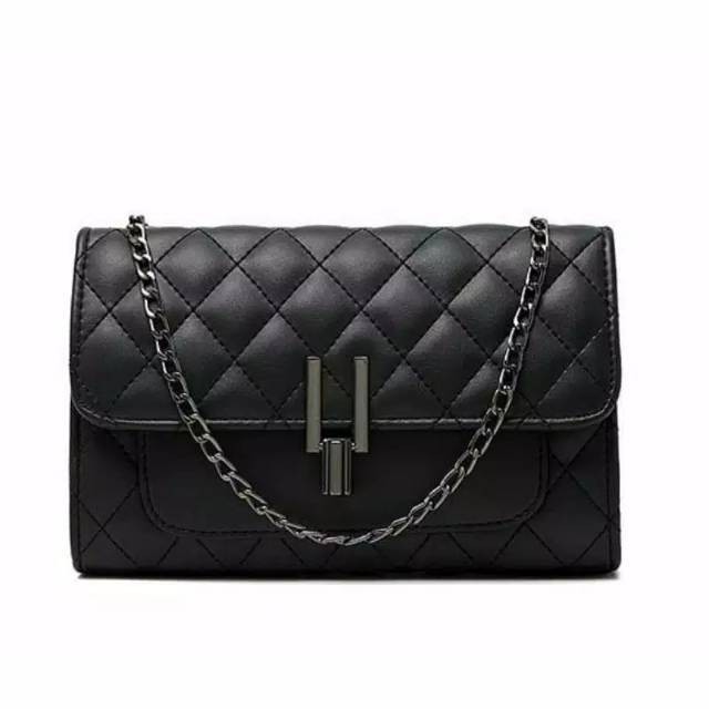 Tas Selempang CHELSI AMORA SK BLACK Sling Bag Wanita Cantik Style Bordil Tali Rantai Slingshot Key Terbaru