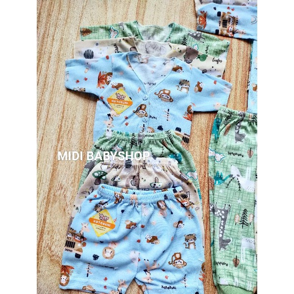 18 Pcs Paket Baju Bayi Celana Bayi Baru lahir Newborn Full Print KOTOBUKI SNI