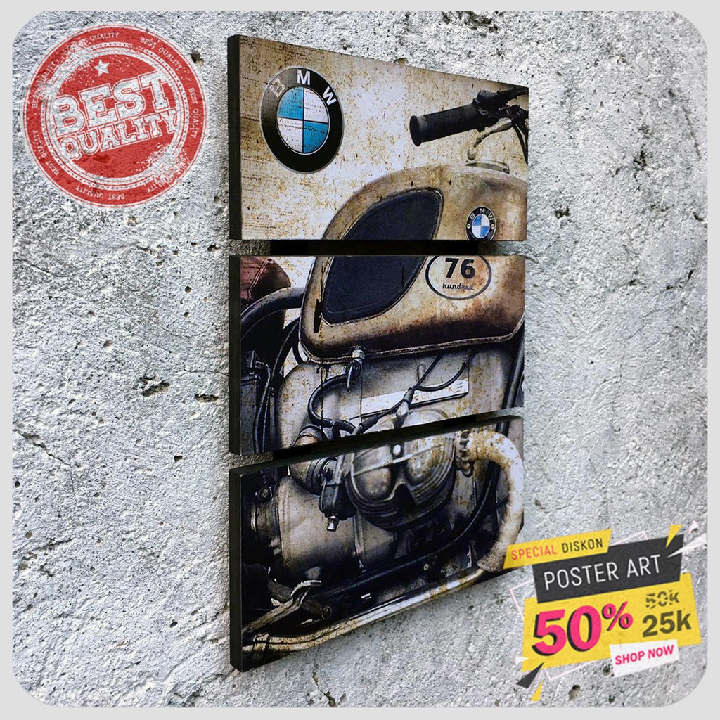 Dekorasi dinding - Pajangan dinding - Hiasan dinding - Poster Motor - Otomotif - Vintage - 091978FHZ