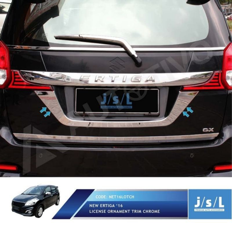 New Suzuki Ertiga List Chrome Plat Nomor Belakang JSL License Ornament