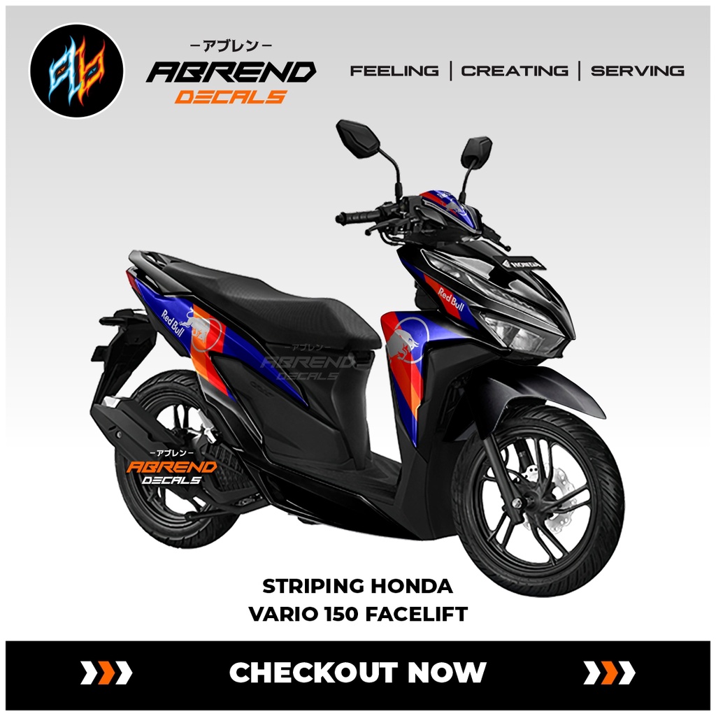 Striping Vario 150 Facelift Redbull /Stiker Motor Honda Vario / Stock Decals