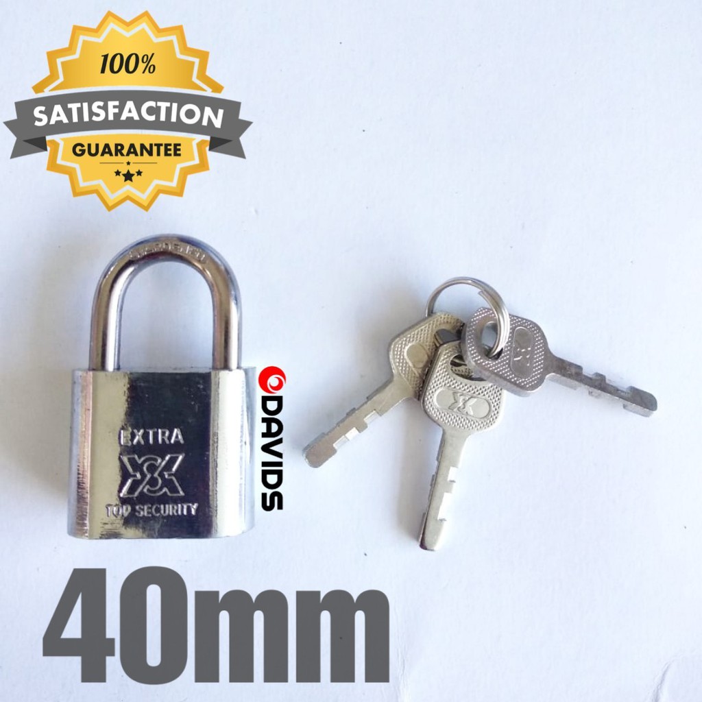 Gembok Pagar Anti Maling Pintu Rumah Anti Chrome 40mm Pendek