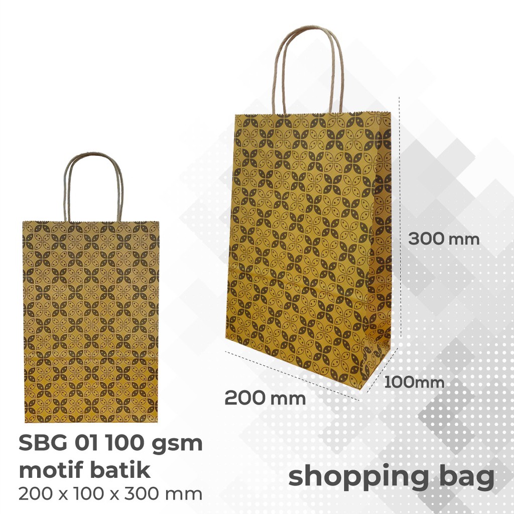 Paper Bag Shopping Bag Kantong Kertas (SBG1B-20X10X30 Cm)