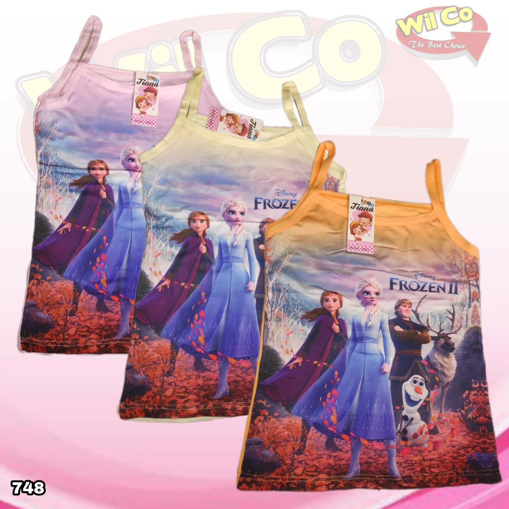 K748 - SINGLET TANKTOP TALI ANAK MOTIF FROZEN ART 646/647 HARGA PER 1 PCS