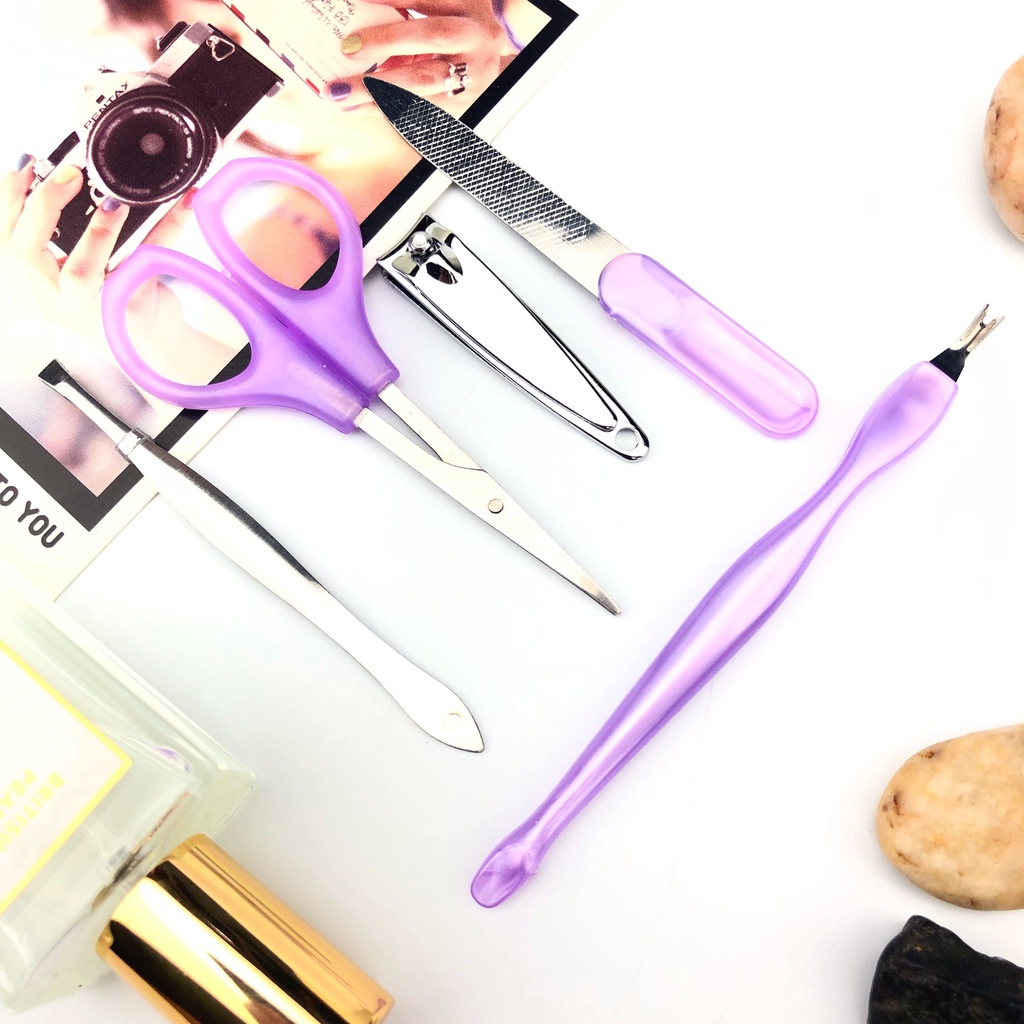 COD✅ Set Gunting Kuku 5in1 Nail Art Set Manicure Pedicure Set Perawatan Kuku Potongan kuku   Hoo3