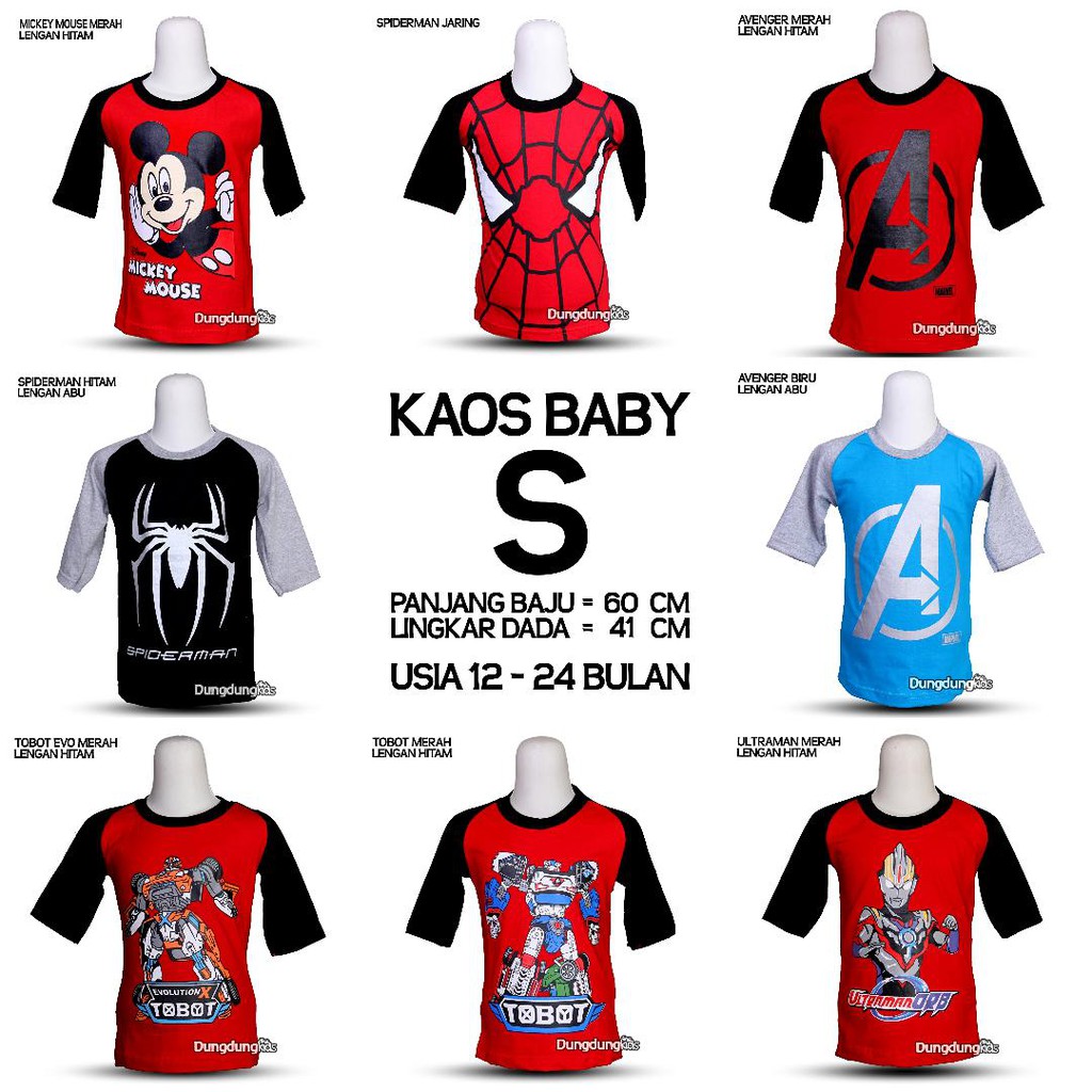  PROMO BAJU KAOS  RAGLAN ANAK BAYI  COWOK LAKI LAKI S 1 2 