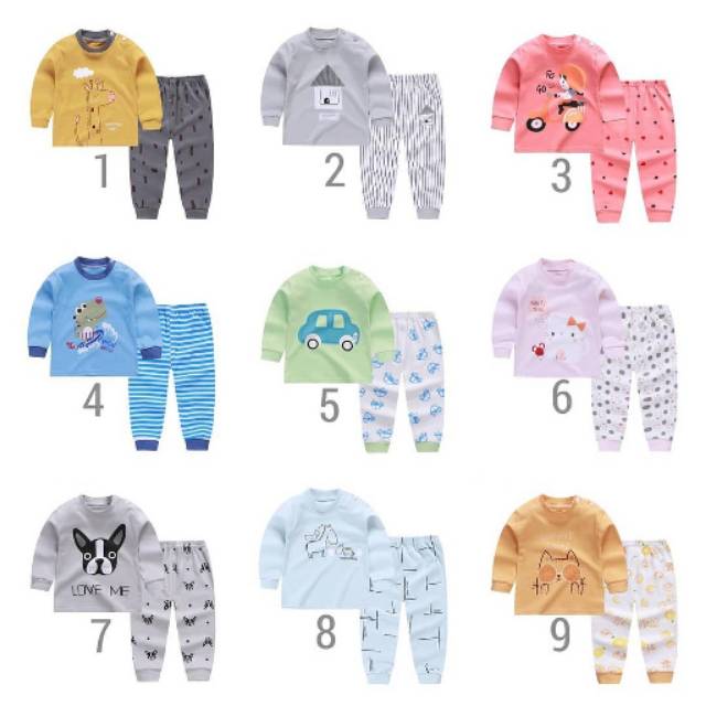  Baju  Tidur  Anak  Piyama Anak  Import Baby Pajamas 