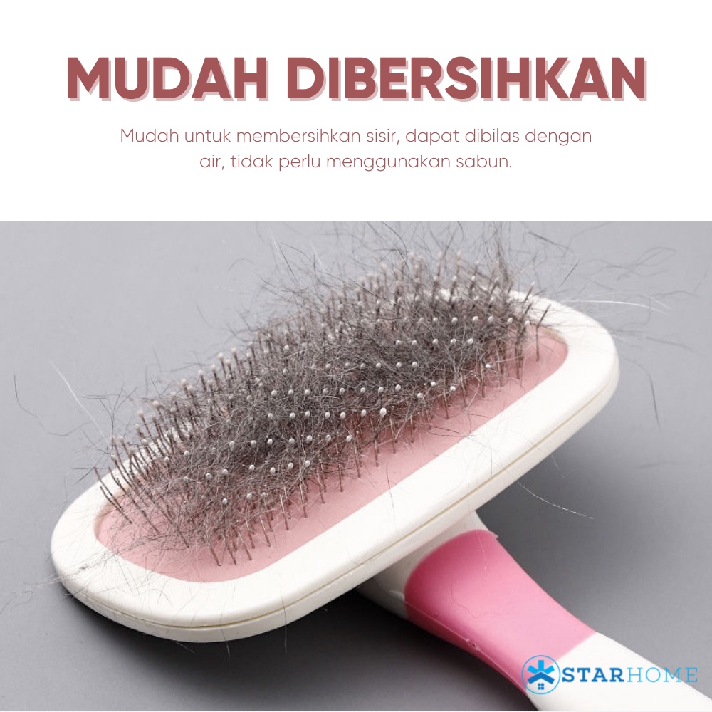 Sisir Bulu Kucing Sikat Rambut Bulu Kucing Pet Brush Grooming Comb Sisir Kucing Anjing KTK