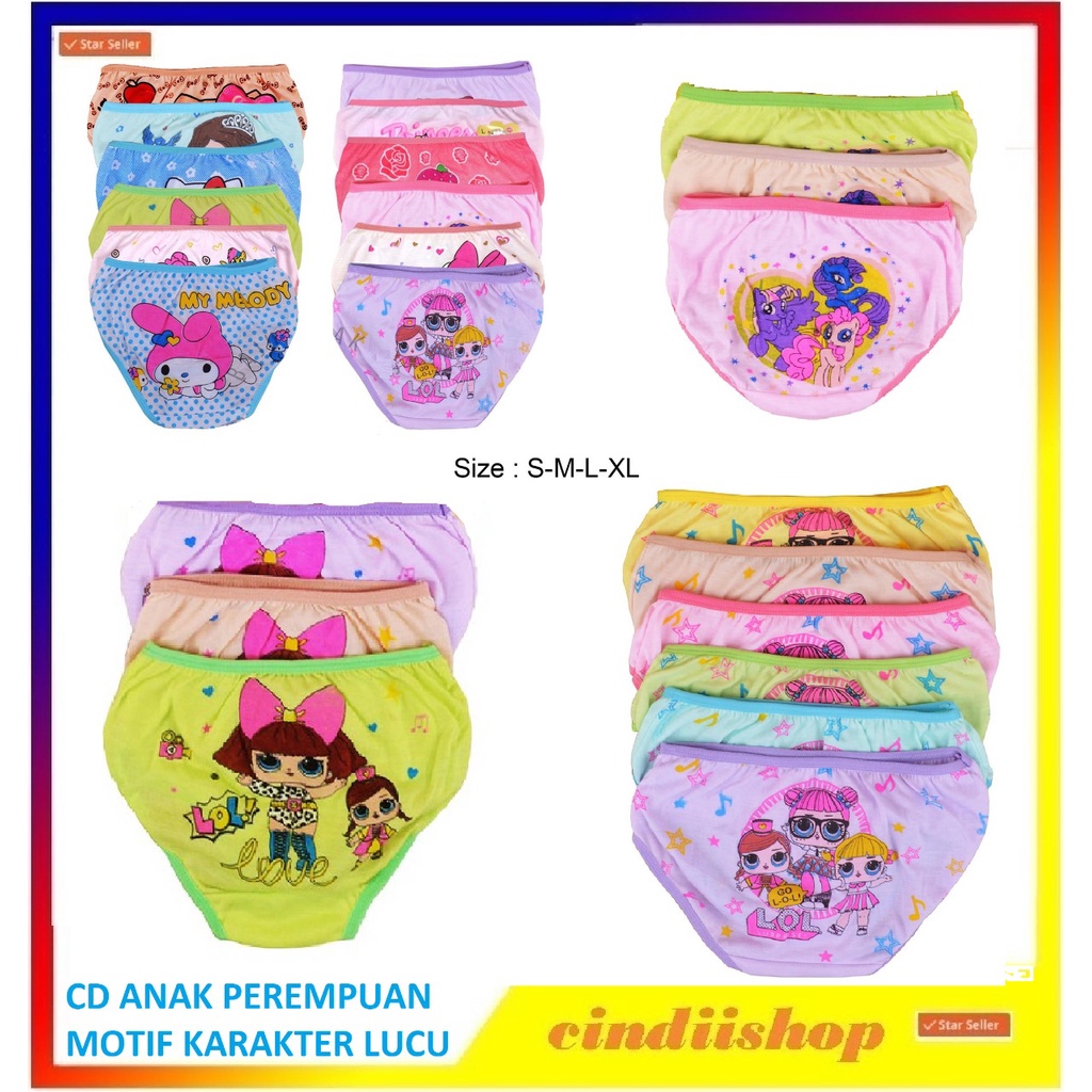 Celana Dalam Anak Perempuan CD Cewek Bayi Motif Kartun Lucu Sempak Karakter