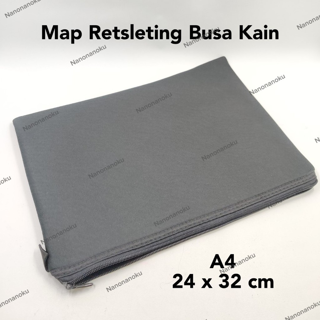 

Map Buku A4 Kain Busa HITAM / Tas Dokumen Zipper Resleting