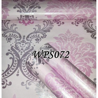 Wallpaper Sticker Batik Pink Silver WPS072 Stiker  Dinding 