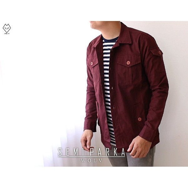 jaket semi parka hijau army parka murah