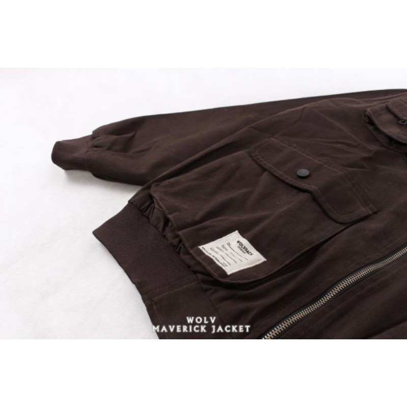 WOLV ORIGINAL MAVERICK JAKET ori jaket pria warna coklat seri WLM173