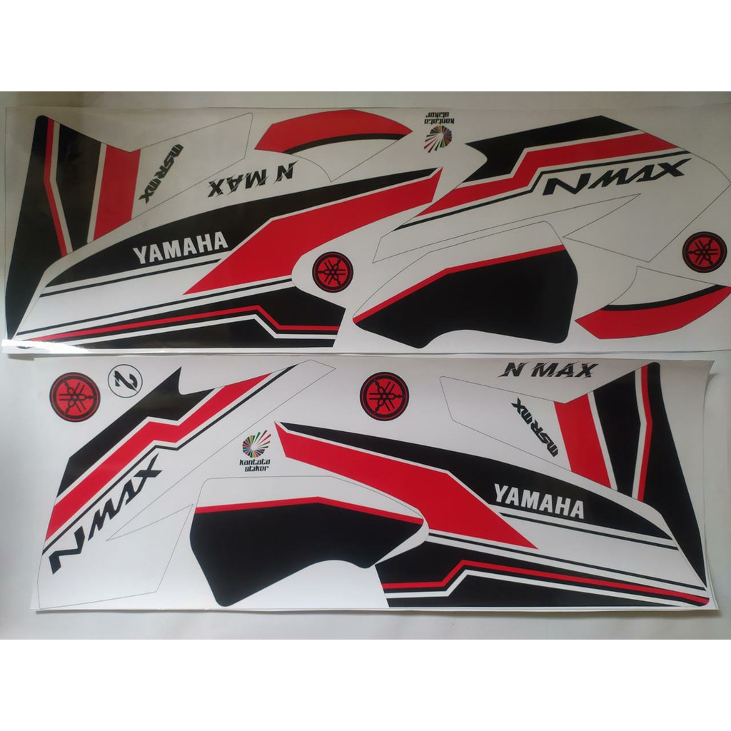 stiker motor yamaha Nmax semi full body putih-merah