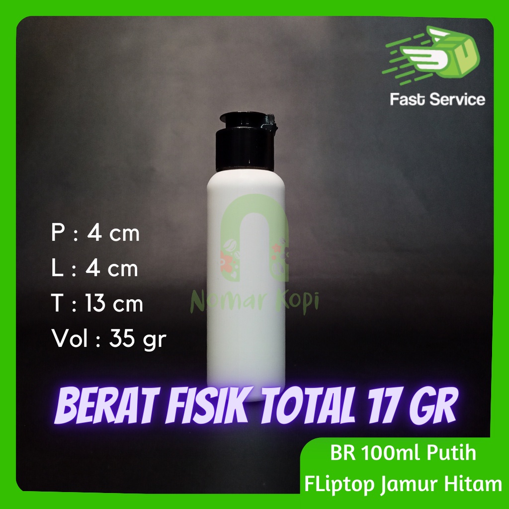 Botol 100ML BR PUTIH Fliptop Jamur