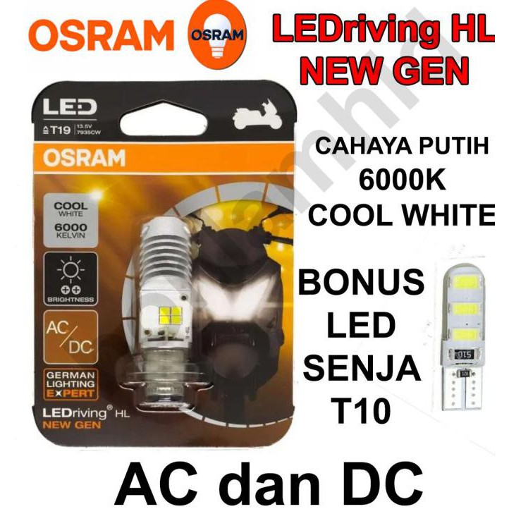 Lampu Motor Led Osram Smash Titan (Putih) Bohlam H6 M5 T19 Ac Dc Bohlamhid Juara